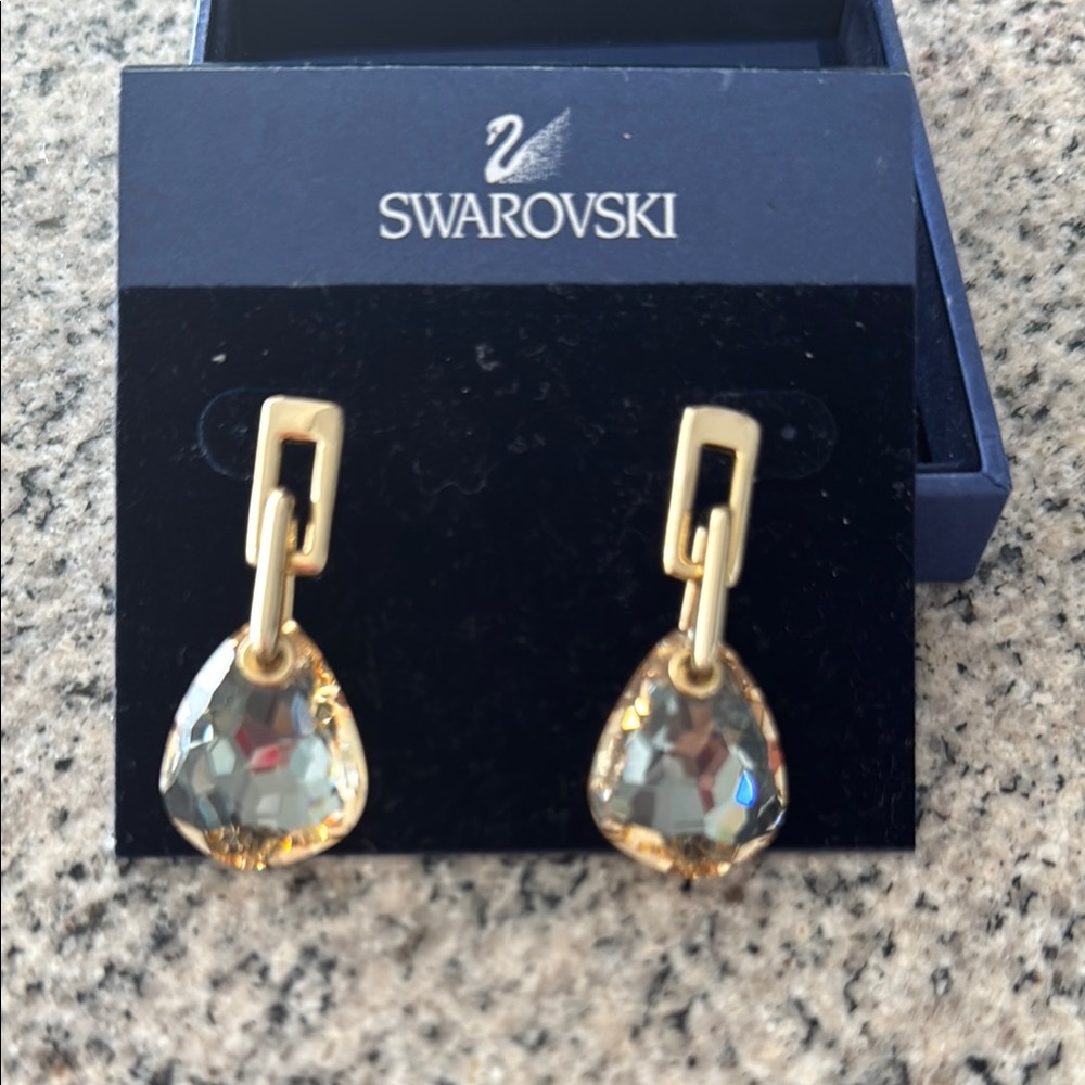 Swarovski Gold-Tone Crystal Earrings